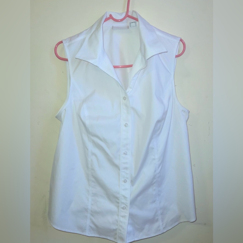 Chicos Sleevless White Blouse Womens Size:2 (Large) Workwear Top